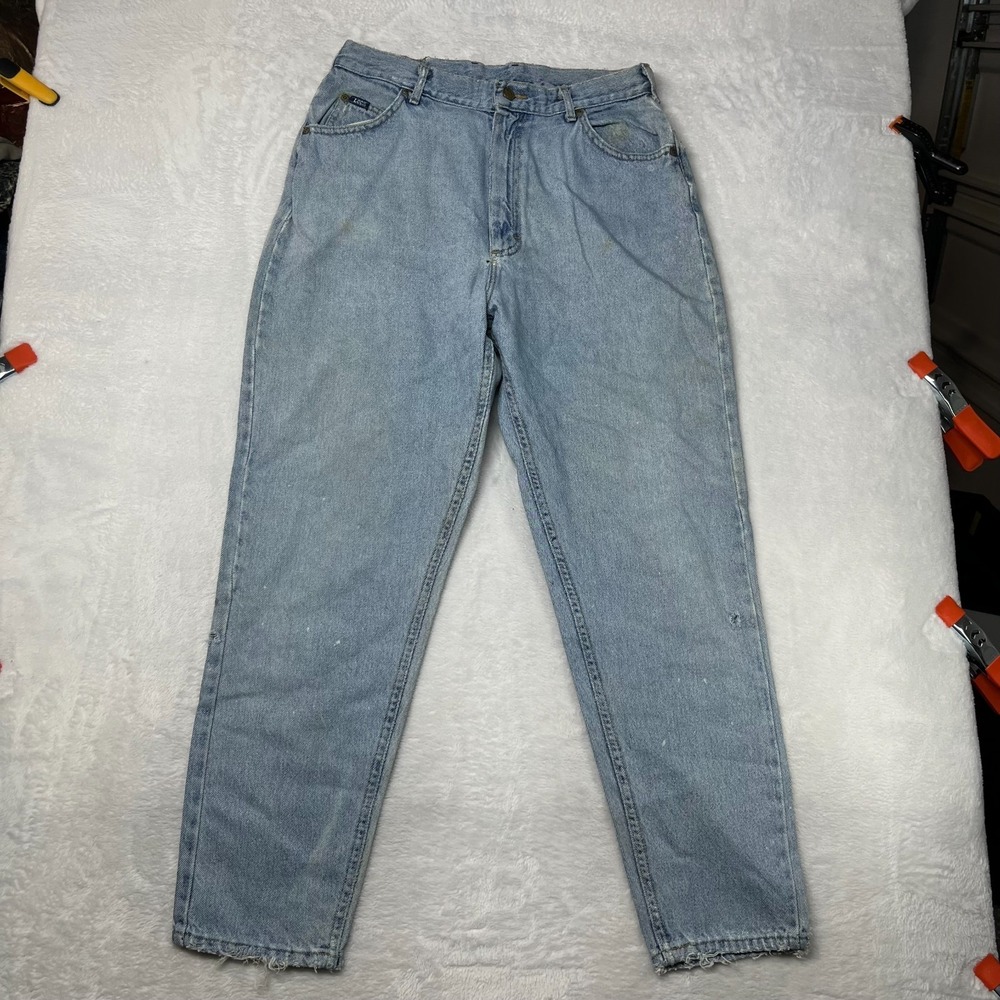 Vintage Lee Riders Jeans Women's Blue Denim Relaxed Fit‎ Taper Leg 30X29 - Flaws